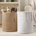 Large Tall Foldable Woven Storage Basket — Cotton-Rope Laundry Hamper