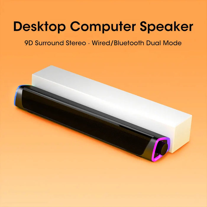 4D Stereo Sound Bar Speaker — Bluetooth 5.0, USB-Powered, AUX