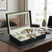 12-Slot Watch Box — Grey PU Leather with Clear Window & Velvet Lining