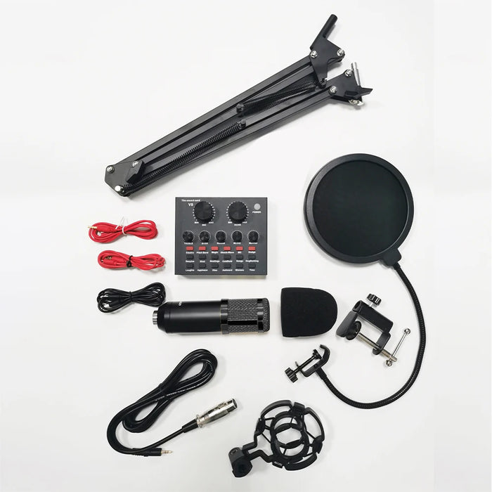 BM-800 Podcast Bundle with V8 Sound Card — Condenser Mic Kit for Podcasting, Streaming & Recording