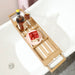 Expandable Luxury Wooden Bathtub Caddy Tray — 60–87cm Adjustable Soap & Tablet Holder