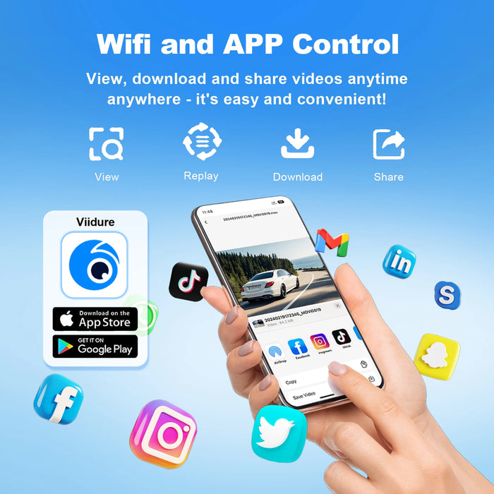 1080p WiFi Dash Cam — Night Vision, 120° Wide Angle & 24H Parking Mode