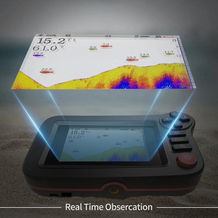 Portable Smart Fish Finder & Depth Sounder — Wireless 125 kHz Sonar