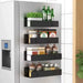 Magnetic Fridge Side Shelf Organiser for Spices — Black (2 pack)