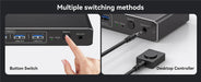 USB-C Thunderbolt HDMI KVM Switch — 2‑Port, 4K@60Hz & 2K@120Hz, 100W PD, 1 Monitor for 2 PCs