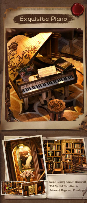 Retro Dreamy 3D Wooden Miniature House Kit — DIY Bookshelf Insert