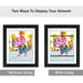 A4 Kids Art Display Frame – Double Picture Frame with Elastic Strap (Black/White)