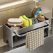 Kitchen Sink Stand & Sponge Holder – Metal Dish Drainer Organiser (Grey/White/Black)
