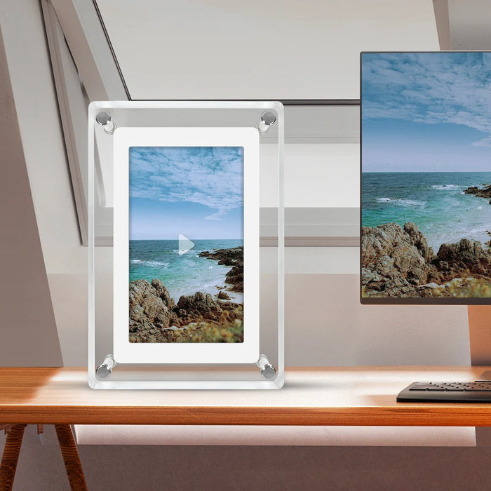 5-inch Acrylic Digital Photo Frame — 1200mAh Battery, 4GB, IPS Vertical Display