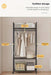 Clothing Storage Rack with Wheels, Hooks & Shelves — Freestanding Metal Organiser