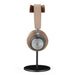 Black Walnut Wood and Aluminium Headphone Stand — Solid Metal Base Desk Headset Holder