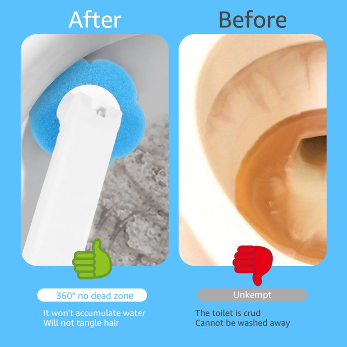 Disposable Toilet Brush Kit – Long Handle, Wall‑mount Holder & Replaceable Heads