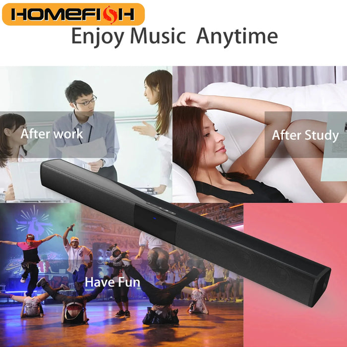 BS-28B 20W Bluetooth Soundbar for TV & PC — RCA/USB/TF/AUX with Remote