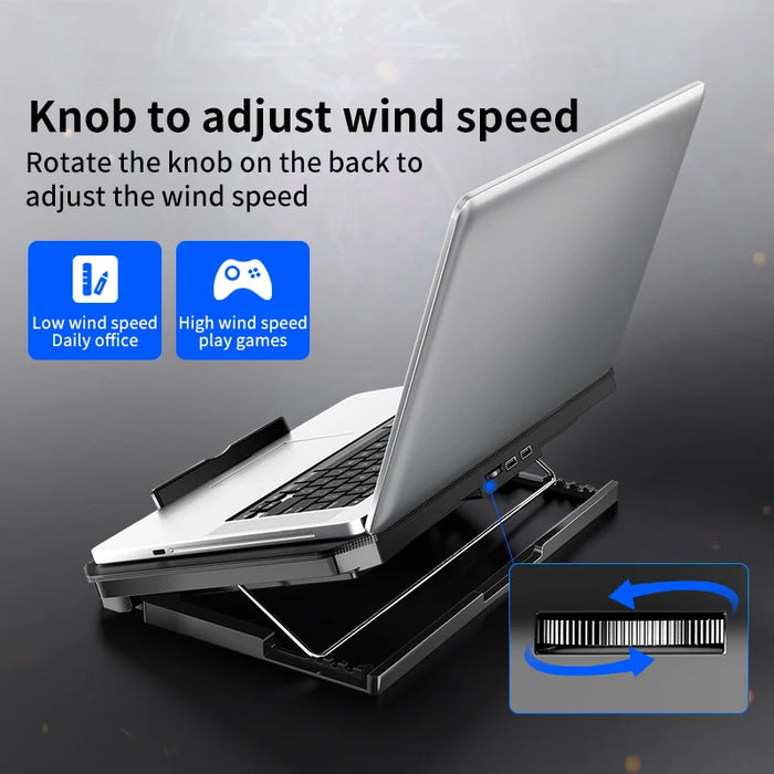 Q100 Laptop Cooling Pad — Twin Fans, LED Screen & Dual USB Ports