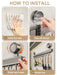 No-Punching Kitchen Rail with Hooks — Space Aluminium, Electroplated (30/40/50cm)