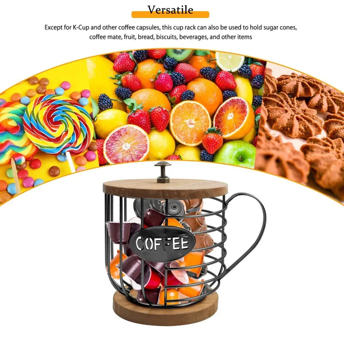 Mug-Shaped Coffee Pod Holder for K-Cups — Metal Countertop Organiser