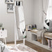 Lockable Freestanding Jewellery Armoire with Adjustable Full-Length Mirror — White