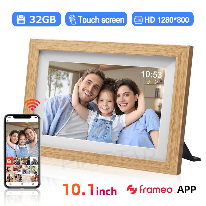 10.1-inch Wi‑Fi Digital Photo Frame — 1280×800 IPS Touchscreen, Frameo App