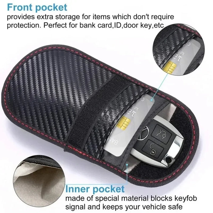 Faraday Pouch for Key Fob – Carbon Fibre Signal‑Blocking Anti‑Theft Protector