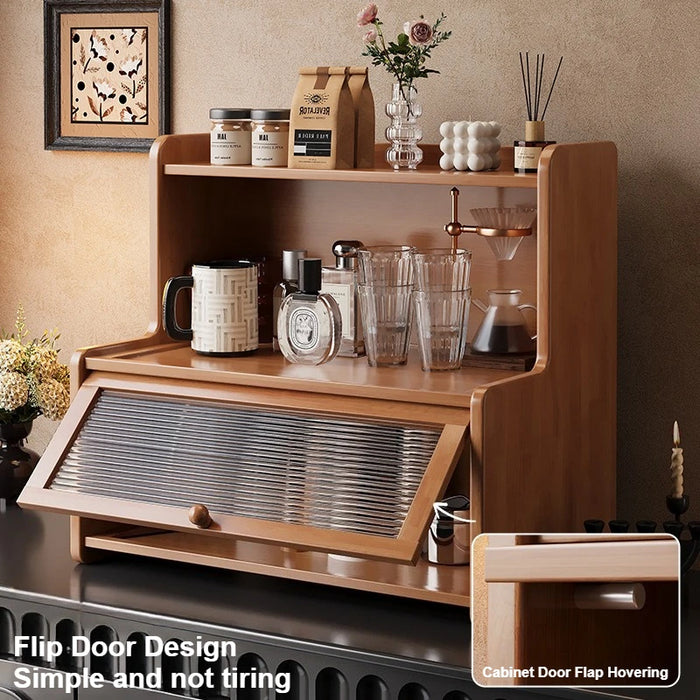 Bamboo 3-Tier Cup & Glass Organiser Shelf – Countertop Storage for Mugs & Small Spaces