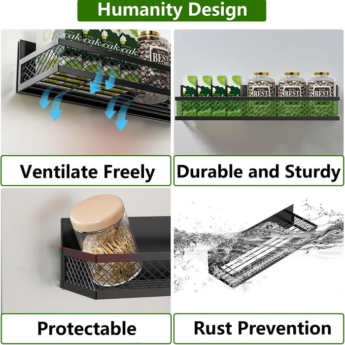Metal Magnetic Spice Shelf — Fridge & Oven Organiser, DIY Kitchen Rack