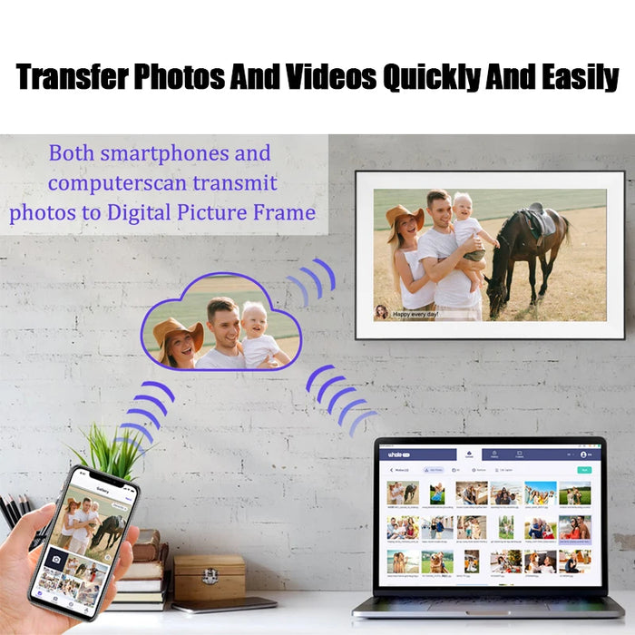 15.6-inch Digital Photo Frame 32GB IPS Touchscreen 1920x1080 Wi‑Fi Video Playback