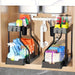 2-Tier Pull-Out Drawer Organiser — Foldable Plastic Storage for Kitchen & Bathroom