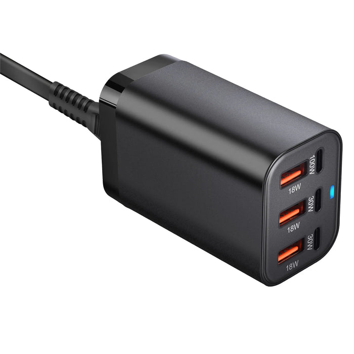 6-Port USB-C GaN Fast Charger – Up to 100W Single‑Port, PD & QC