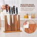 Acacia Wood Magnetic Knife Block – Kitchen Knife Rack with Strong Magnets