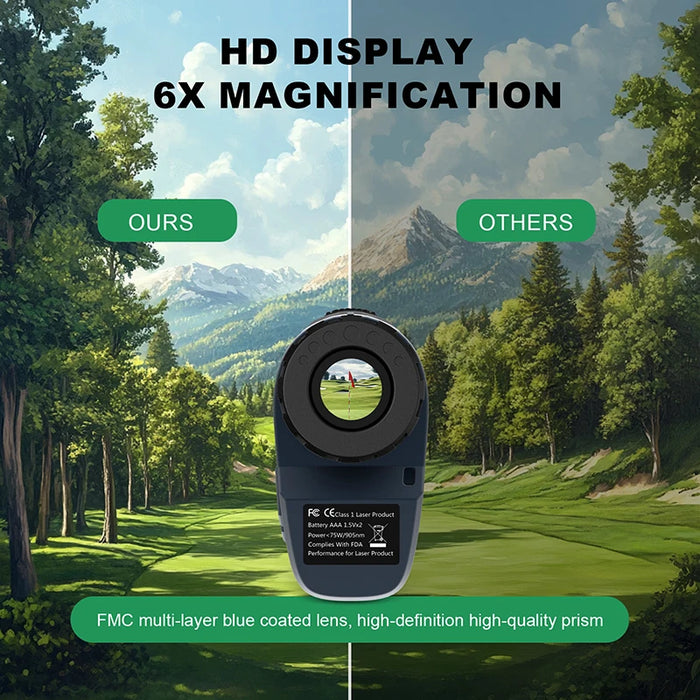 1000m Laser Rangefinder 6x — Slope & Flag Lock, Vibration Feedback, Angle Measurement