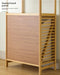 Adjustable Bamboo Laundry Hamper & Bathroom Rack with Pull-Out Shelves