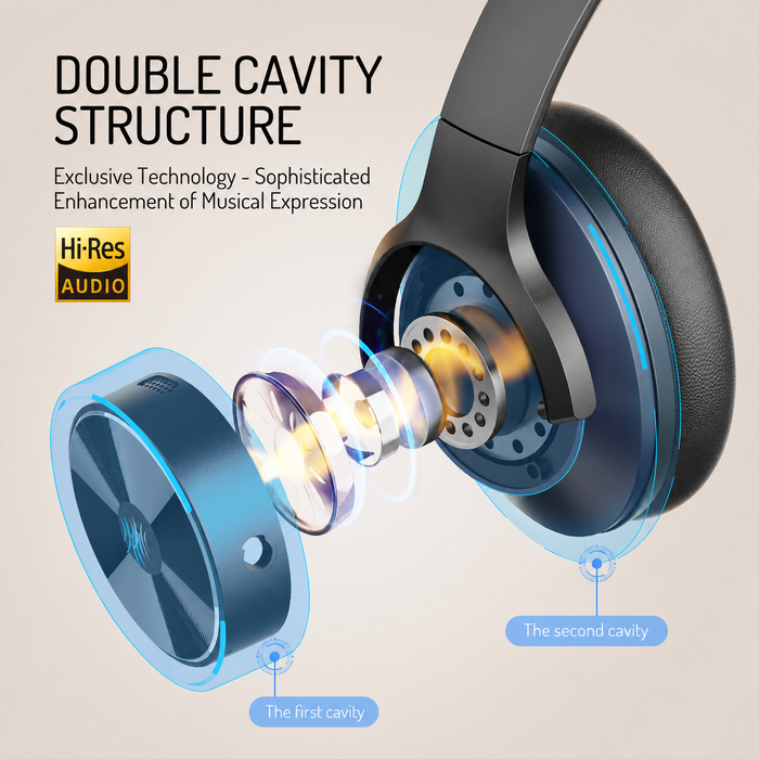 Oneodio A Series - Bluetooth 5.0 Draadloze Hoofdtelefoon met Actieve Ruisonderdrukking - Ingebouwde Microfoon, Type C Opladen & Draagtas - Uitgebreide Garantie van 2 Jaar Inbegrepen