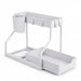 2-Tier Pull-Out Drawer Organiser — Foldable Plastic Storage for Kitchen & Bathroom