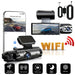 1080P Wi‑Fi Dual Dash Cam — Front & Interior, Night Vision, Loop Recording
