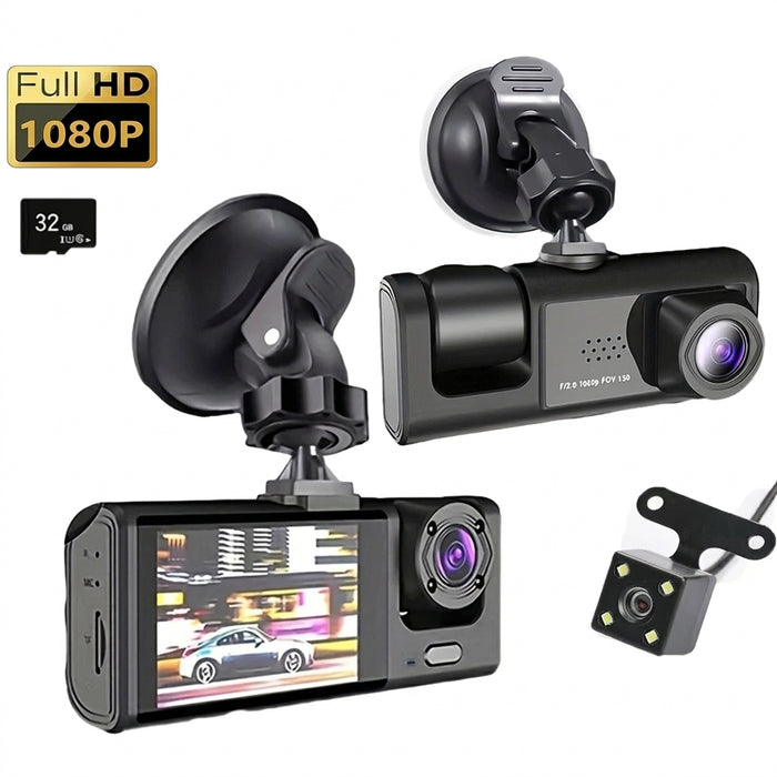 1080P Dual Camera Dash Cam — Front & Interior (2‑ or 3‑camera options)