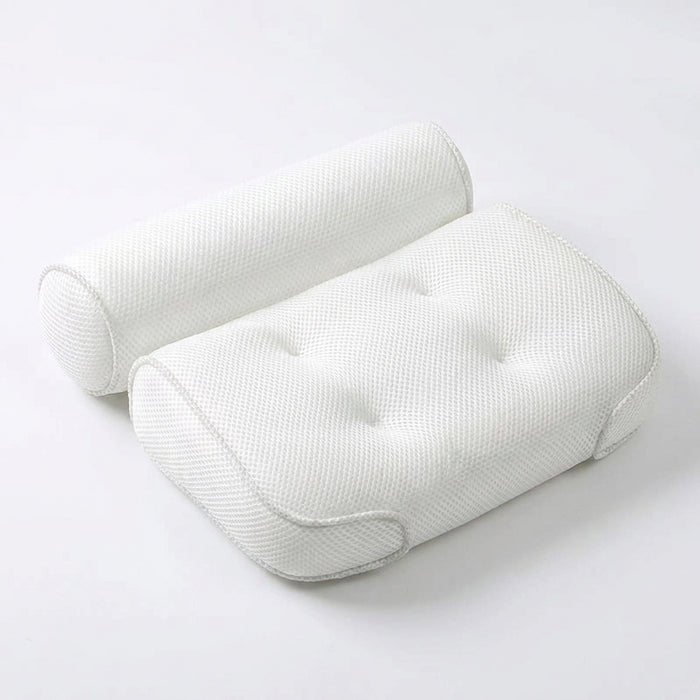 3D Mesh Bath Pillow with Suction Cups — Neck & Back Support for Bath and Spa