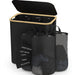 Slim Laundry Hamper — 100L or 160L Bamboo Basket with Removable Washable Bag & Handles