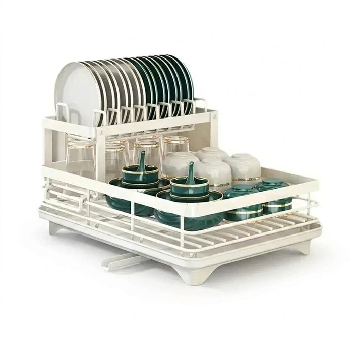 Adjustable Double-Layer Dish & Bowl Drainer – Space-saving Kitchen Rack