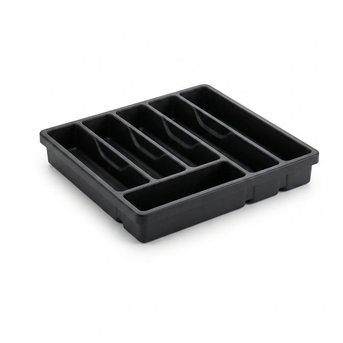 Covered Cutlery Organiser — 6-Compartment Silverware Tray with Washable Lid (PP)