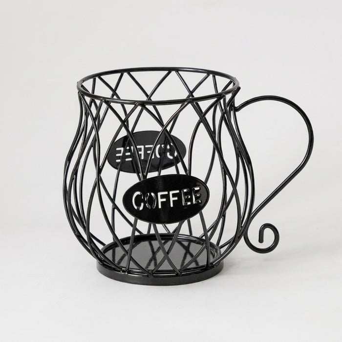Gold or Black Wire Coffee Pod Organiser Caddy with 'Coffee' Sign — 2026