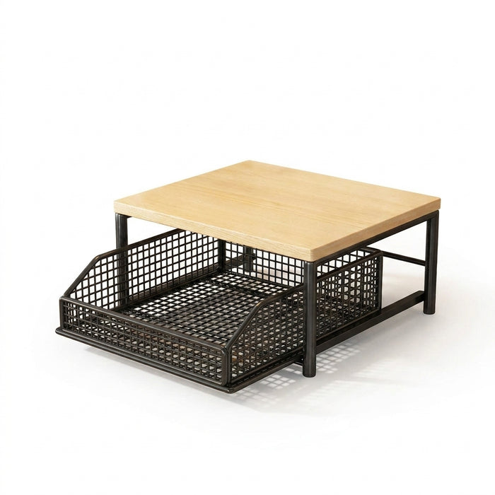 Multi-Purpose Coffee Station Organiser with Drawer & Shelves for Capsules, Cups and Snacks