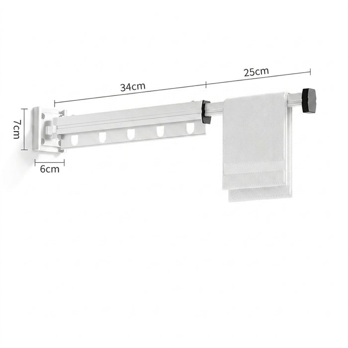 Foldaway Wall-mounted Clothes Dryer — White Aluminium Alloy, Retractable