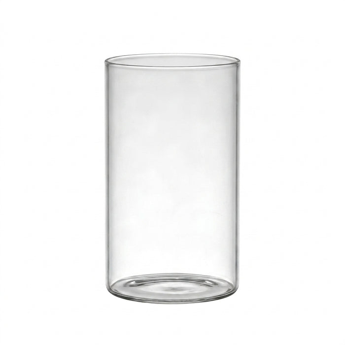 Clear Cylinder Glass Candle Holder – Lead‑Free Calcium Sodium Glass, Multiple Sizes (Candles Not Included)