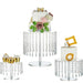 Acrylic Circular Cake & Cupcake Display Stand with Crystal Chandelier for Weddings & Parties