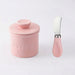 1-piece Pink Ceramic Butter Crock with Lid and Knife – French-style Porcelain Butter Dish