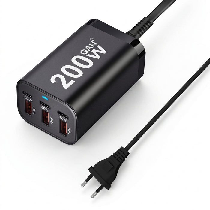 6-Port USB-C GaN Fast Charger – Up to 100W Single‑Port, PD & QC