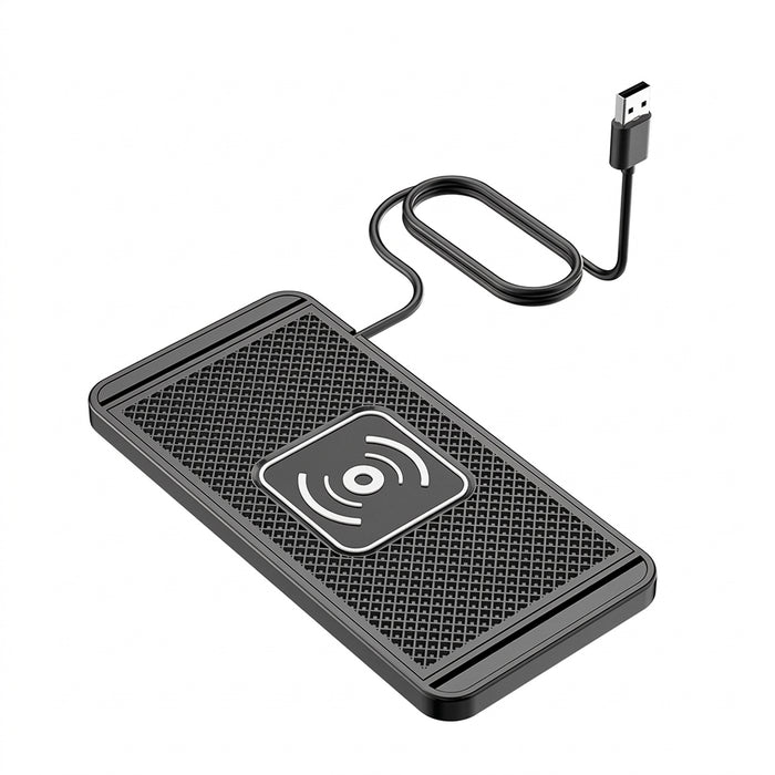 Wireless Car Charging Pad for iPhone 16/15/15 Pro Max, 14–X & Samsung S24/S23 — Silicone Pad, 15W Fast Charge