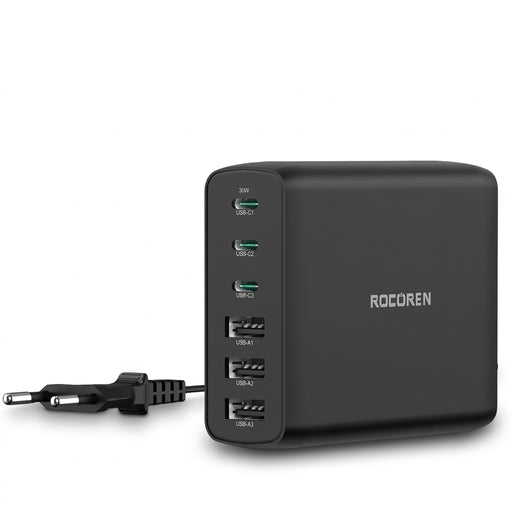 100W GaN USB‑C PD Fast Charger – Quick Charge 4.0/3.0 Desktop Station for iPhone 17 Pro Max