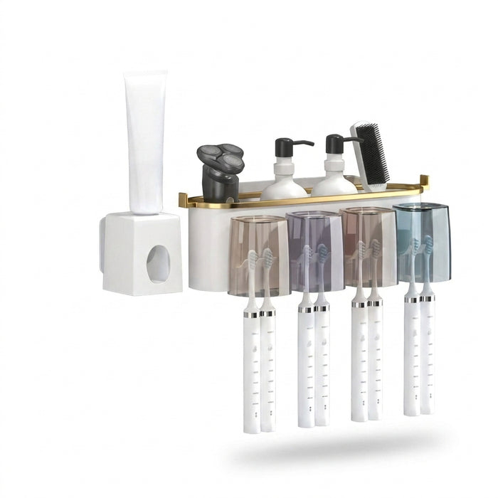 Wall-mounted self-adhesive toothbrush holder – 2- or 4-person sets