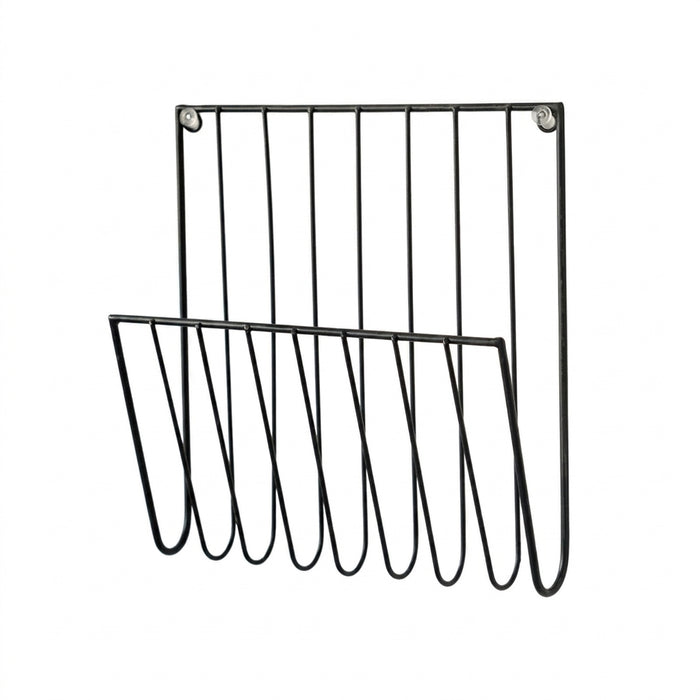 Wall-Mounted Iron File Holder — Magazine & Mail Organiser (Gold or Black)